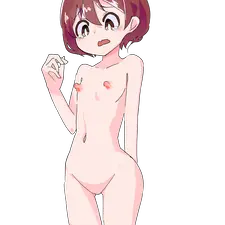 ピンク髪の裸の少女
