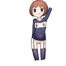 紺色の制服の少女