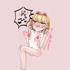座る金髪キャラ