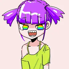 緑の服の紫髪キャラ
