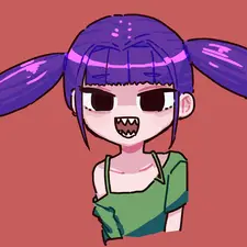 紫髪ツインテールのキャラクター